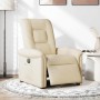 Sillón reclinable eléctrico de tela crema