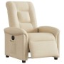 Sillón reclinable eléctrico de tela crema