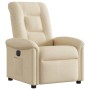 Sillón reclinable eléctrico de tela crema