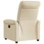 Sillón reclinable eléctrico de tela crema