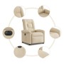 Sillón reclinable eléctrico de tela crema
