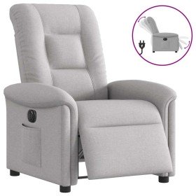 Sillón reclinable eléctrico de tela gris nube Sillón reclinable eléctrico de tela gris nube