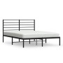 Bed frame with black metal headboard 140x190 cm by vidaXL, Beds and slatted bases - Ref: Foro24-352319, Price: 93,19 €, Disco...