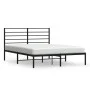 Bed frame with black metal headboard 140x190 cm by vidaXL, Beds and slatted bases - Ref: Foro24-352319, Price: 89,54 €, Disco...