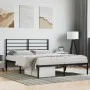 Bed frame with black metal headboard 140x190 cm by vidaXL, Beds and slatted bases - Ref: Foro24-352319, Price: 89,54 €, Disco...