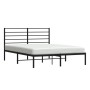 Bed frame with black metal headboard 140x190 cm by vidaXL, Beds and slatted bases - Ref: Foro24-352319, Price: 93,19 €, Disco...
