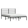 Bed frame with black metal headboard 140x190 cm by vidaXL, Beds and slatted bases - Ref: Foro24-352319, Price: 89,54 €, Disco...
