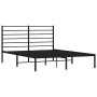 Bed frame with black metal headboard 140x190 cm by vidaXL, Beds and slatted bases - Ref: Foro24-352319, Price: 93,19 €, Disco...