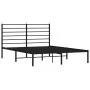 Bettgestell mit schwarzem Metallkopfteil 140x190 cm von vidaXL, Betten und Lattenroste - Ref: Foro24-352319, Preis: 91,13 €, ...