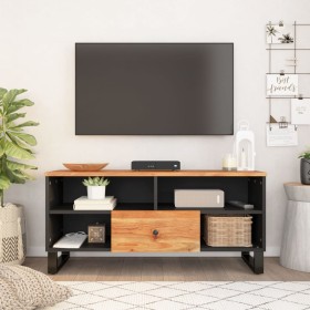 Mueble de TV madera acacia y madera contrachapada 100x33x46 cm