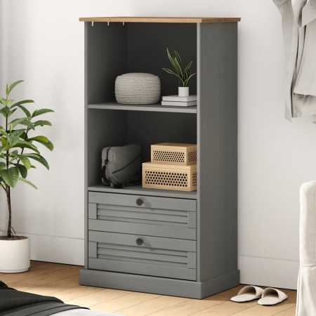 Librería VIGO madera maciza de pino gris 60x35x114,5 cm de vidaXL, Librerías y estanterías - Ref: Foro24-353186, Precio: 134,...