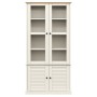 Armario con vitrina VIGO madera maciza pino blanco 85x35x170 cm