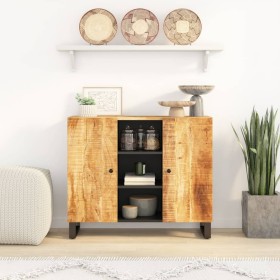 Sideboard with 2 solid mango wood doors 90x33x75 cm by vidaXL, Sideboards - Ref: Foro24-352925, Price: 194,70 €, Discount: %