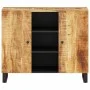 Sideboard with 2 solid mango wood doors 90x33x75 cm by vidaXL, Sideboards - Ref: Foro24-352925, Price: 196,64 €, Discount: %