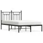 Estructura de cama con cabecero metal negro 135x190 cm de vidaXL, Camas y somieres - Ref: Foro24-353536, Precio: 110,79 €, De...