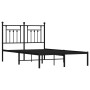 Bettgestell mit schwarzem Metallkopfteil 135x190 cm von vidaXL, Betten und Lattenroste - Ref: Foro24-353536, Preis: 107,47 €,...