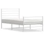 Bettgestell aus weißem Metall mit Kopf- und Fußteil 100x190 cm von vidaXL, Betten und Lattenroste - Ref: Foro24-352380, Preis...