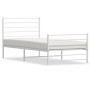 Estructura cama metal cabecero y estribo blanca 100x190 cm de vidaXL, Camas y somieres - Ref: Foro24-352380, Precio: 62,90 €
