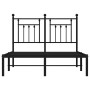 Bettgestell mit schwarzem Metallkopfteil 135x190 cm von vidaXL, Betten und Lattenroste - Ref: Foro24-353536, Preis: 107,47 €,...