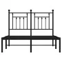 Estructura de cama con cabecero metal negro 135x190 cm de vidaXL, Camas y somieres - Ref: Foro24-353536, Precio: 110,79 €, De...
