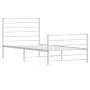 White metal bed frame with headboard and footboard 100x190 cm by vidaXL, Beds and slatted bases - Ref: Foro24-352380, Price: ...