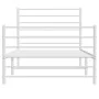White metal bed frame with headboard and footboard 100x190 cm by vidaXL, Beds and slatted bases - Ref: Foro24-352380, Price: ...