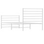 Estructura cama metal cabecero y estribo blanca 100x190 cm de vidaXL, Camas y somieres - Ref: Foro24-352380, Precio: 62,90 €