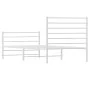 White metal bed frame with headboard and footboard 100x190 cm by vidaXL, Beds and slatted bases - Ref: Foro24-352380, Price: ...