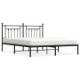 Bed frame with black metal headboard 183x213 cm by vidaXL, Beds and slatted bases - Ref: Foro24-353542, Price: 116,01 €, Disc...