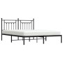 Bed frame with black metal headboard 183x213 cm by vidaXL, Beds and slatted bases - Ref: Foro24-353542, Price: 116,01 €, Disc...