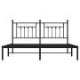Bed frame with black metal headboard 183x213 cm by vidaXL, Beds and slatted bases - Ref: Foro24-353542, Price: 116,01 €, Disc...