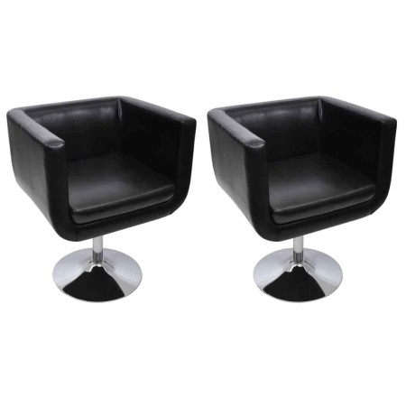 Taburetes de bar 2 unidades cuero artificial negro en Sillones | Comprar online en Foro24