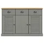 VIGO sideboard with drawers solid gray pine wood 113x40x75 cm by vidaXL, Sideboards - Ref: Foro24-353192, Price: 213,89 €, Di...