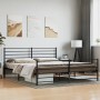 Black metal headboard and footboard bed frame 200x200 cm by vidaXL, Beds and slatted bases - Ref: Foro24-352344, Price: 129,8...
