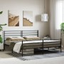 Black metal headboard and footboard bed frame 200x200 cm by vidaXL, Beds and slatted bases - Ref: Foro24-352344, Price: 129,8...