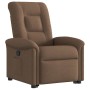 Sillón reclinable elevable de tela marrón