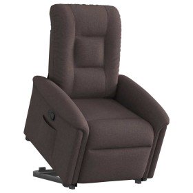 Sillón reclinable elevable tela marrón oscuro Sillón reclinable elevable tela marrón oscuro
