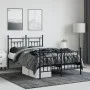 Black metal headboard and footboard bed frame 120x200 cm by vidaXL, Beds and slatted bases - Ref: Foro24-353553, Price: 130,6...