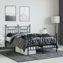 Estructura de cama cabecero y estribo metal negro 120x200 cm