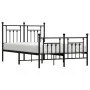 Black metal headboard and footboard bed frame 120x200 cm by vidaXL, Beds and slatted bases - Ref: Foro24-353553, Price: 130,6...