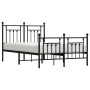 Estructura de cama cabecero y estribo metal negro 120x200 cm