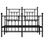 Black metal headboard and footboard bed frame 120x200 cm by vidaXL, Beds and slatted bases - Ref: Foro24-353553, Price: 130,6...