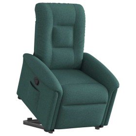 Sillón reclinable elevable tela verde oscuro