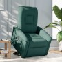 Sillón reclinable elevable tela verde oscuro