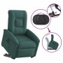 Sillón reclinable elevable tela verde oscuro