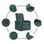 Sillón reclinable elevable tela verde oscuro