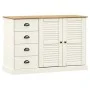 VIGO sideboard with drawers solid white pine wood 113x40x75cm by vidaXL, Sideboards - Ref: Foro24-353188, Price: 212,02 €, Di...