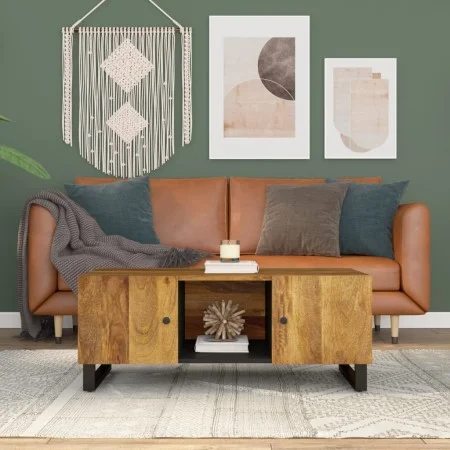 Solid mango wood and plywood coffee table 100x54x40 cm by vidaXL, Coffee table - Ref: Foro24-351953, Price: 149,47 €, Discoun...