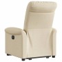 Sillón reclinable elevable de tela color crema