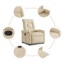 Sillón reclinable elevable de tela color crema